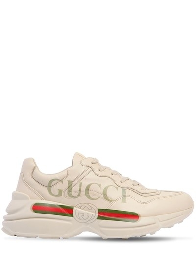 GUCCI Rhyton Gucci Logo Leather Sneaker